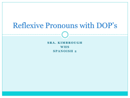 Reflexive Pronouns with DOP`s