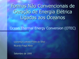 Formas Não Convencionais de Geração de Energia Ocean Thermal