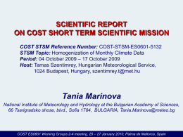 Scientific report on Cost short term scientific mission