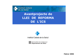 Avantprojecte de Llei de Reforma de l`ICS