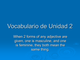 Vocabulario de Unidad 2