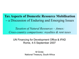 Taxation of Natural Resources – Annex (Grote)