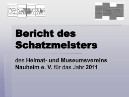 Kassenbericht HuMV für 2011 - Heimat